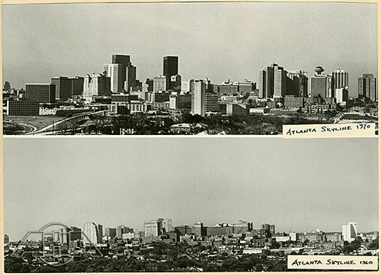 Photos of Atlanta Skyline in 1960 and 1970